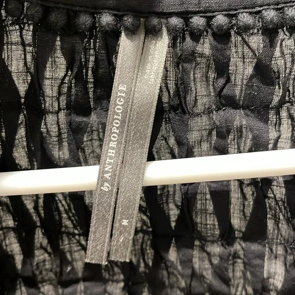 Anthropologie Black Lace Button-Up Top - Picture 3 of 3